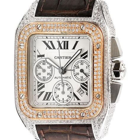 Cartier Santos 100 diamond bezel